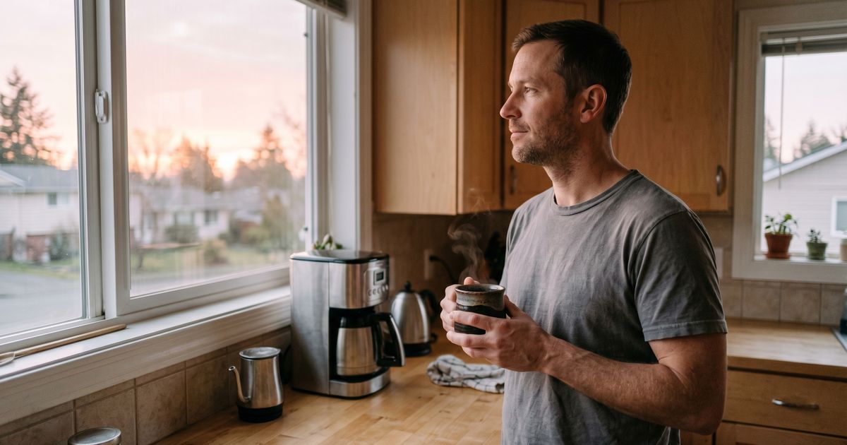 Morning light through a window — the quiet clarity of waking up without a hangover